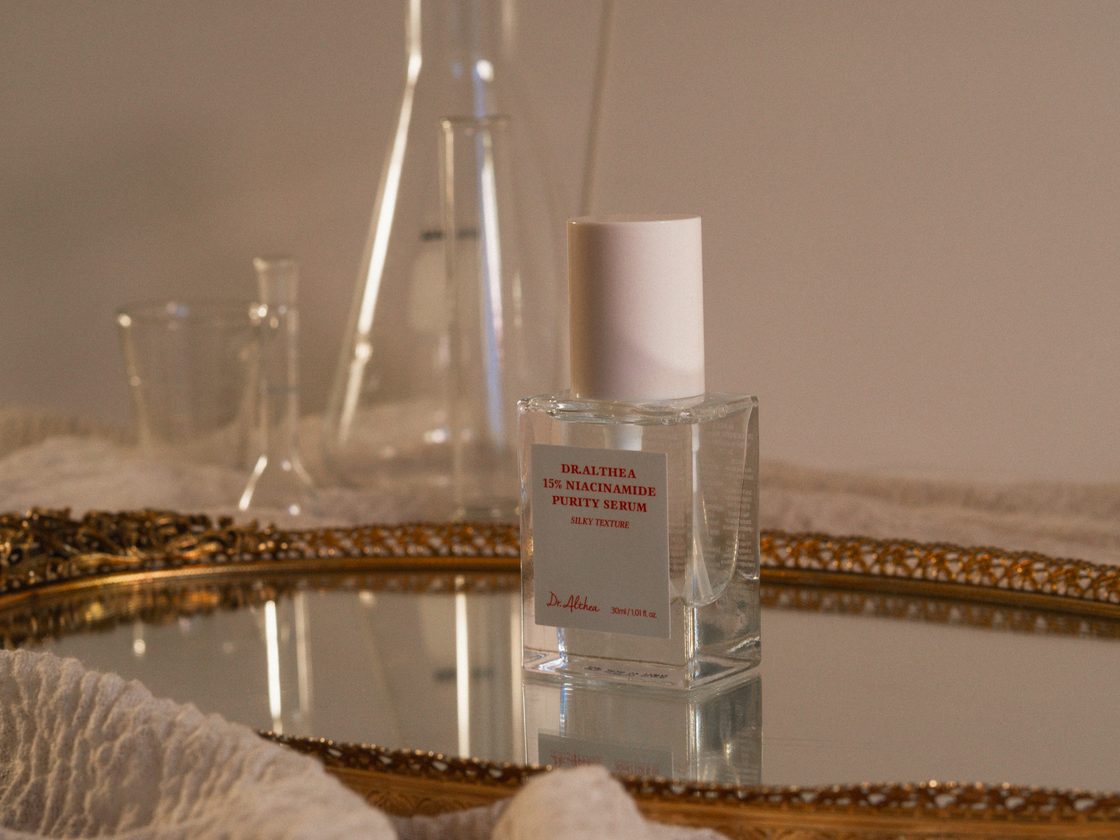 Luxury skincare serum bottle